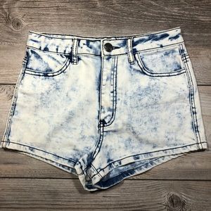 Acid Wash Hi Rise Short Jean Shorts